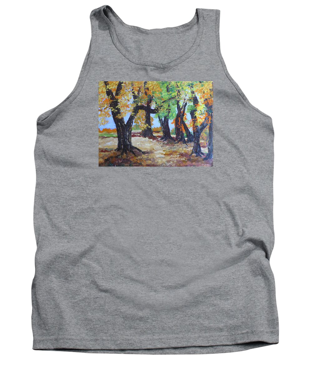Fall Colors Tank Top featuring the painting #35 Cottonwood Colors #35 by Cheryl Nancy Ann Gordon