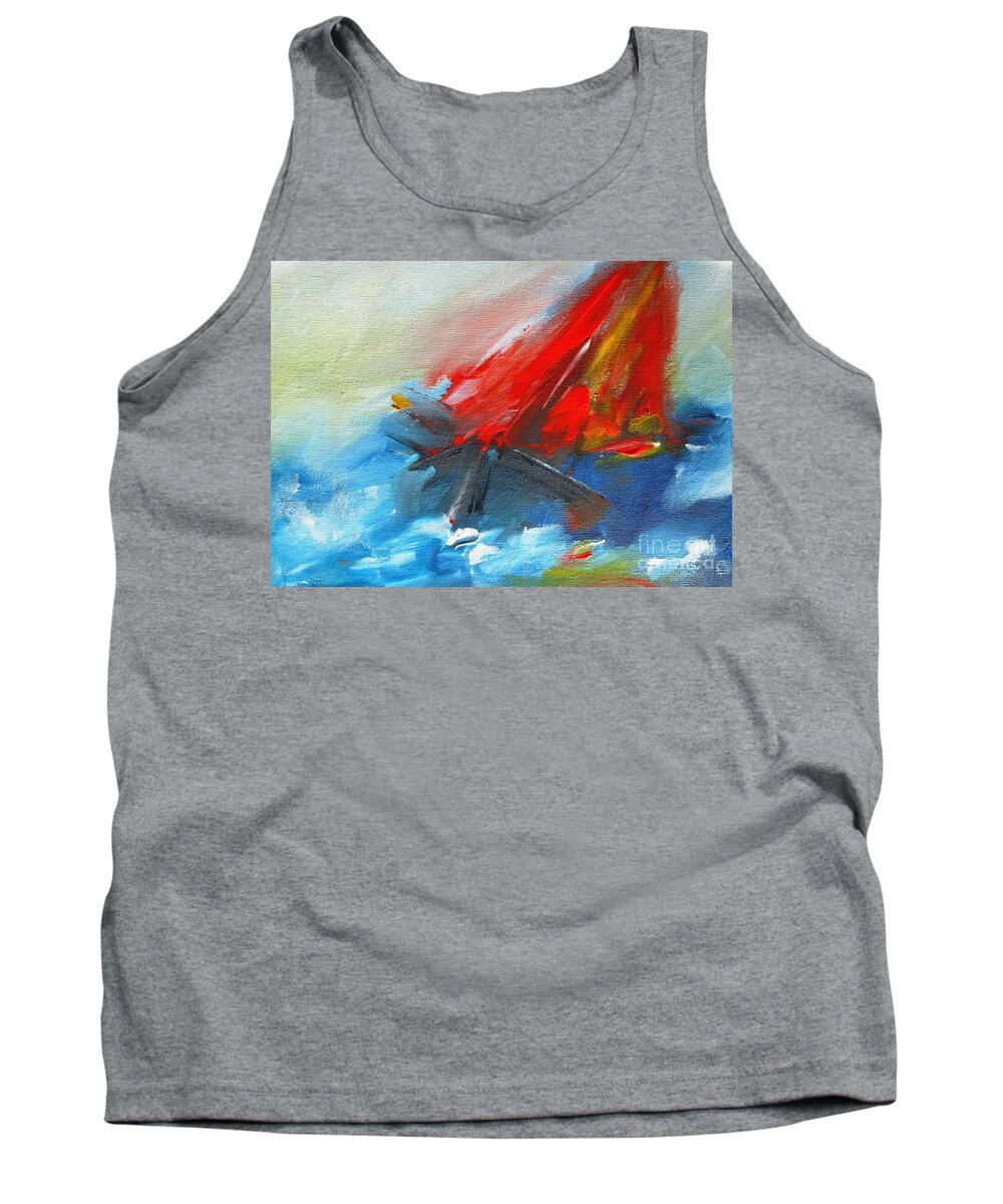Sails Tank Top featuring the painting Striking wall art prints on stretched canvas, www.pixi-art.com,delivered, printed from original art #1 by Mary Cahalan Lee - aka PIXI