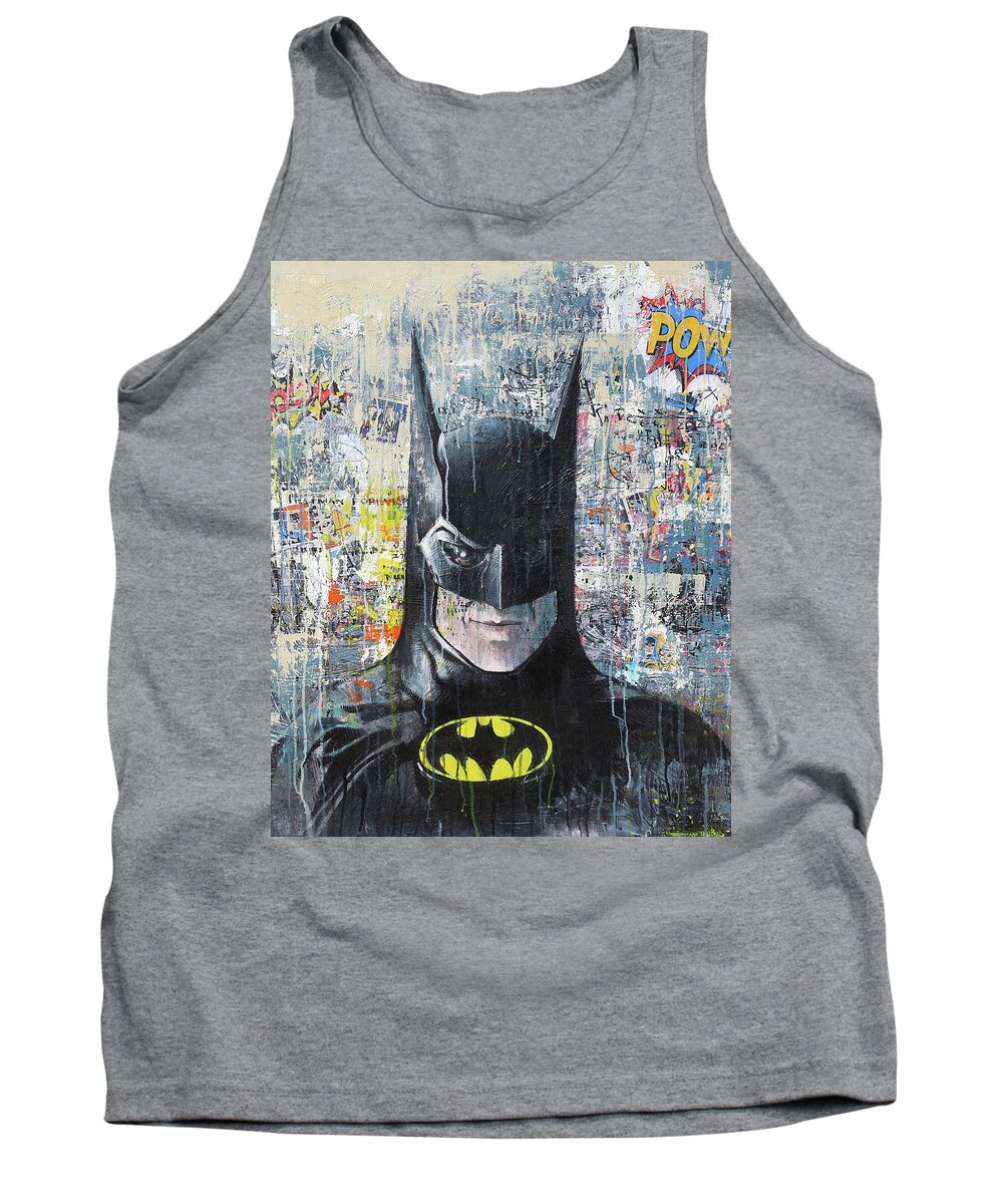 Superheroes Tank Top featuring the painting Batman #6 by Art Popop