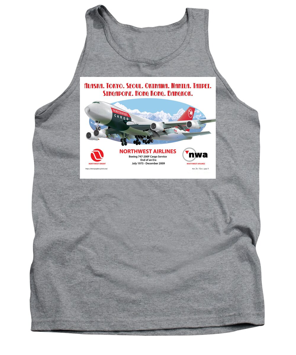 747 Tank Top featuring the digital art 747 by Kenneth De Tore