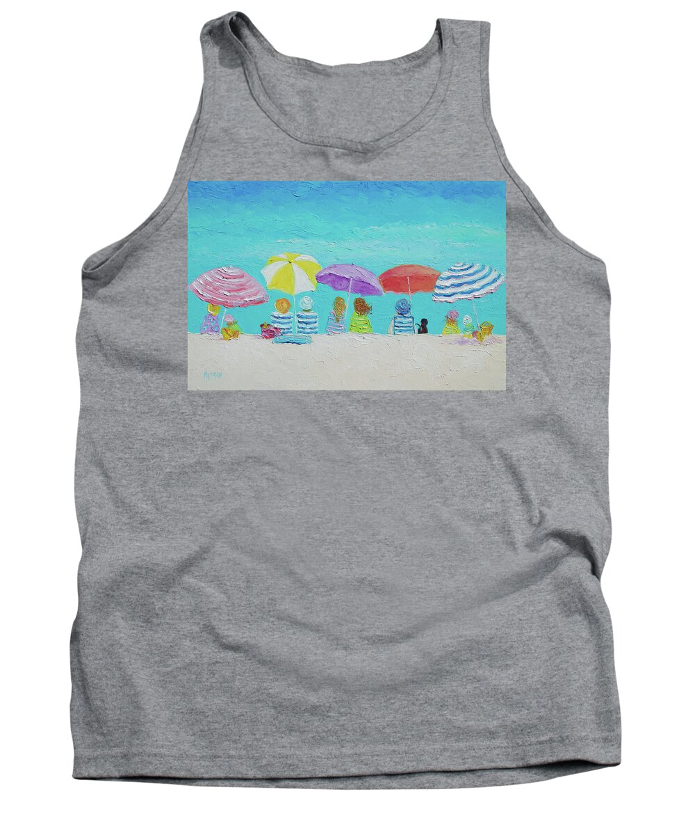 Beach Tank Top featuring the painting A Breezy Summers Day by Jan Matson