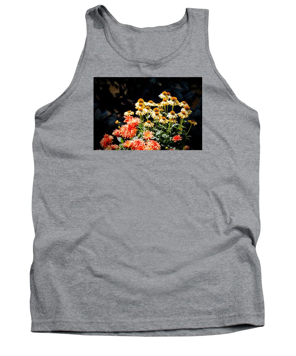 Floral Tank Top featuring the photograph A Bright Flower Patch by AJ Schibig