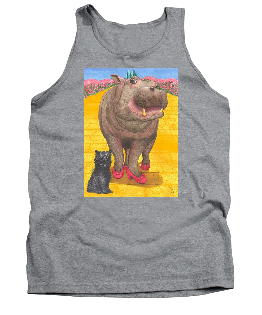 Hippo Tank Top featuring the painting A Dorothy Moment by Catherine G McElroy