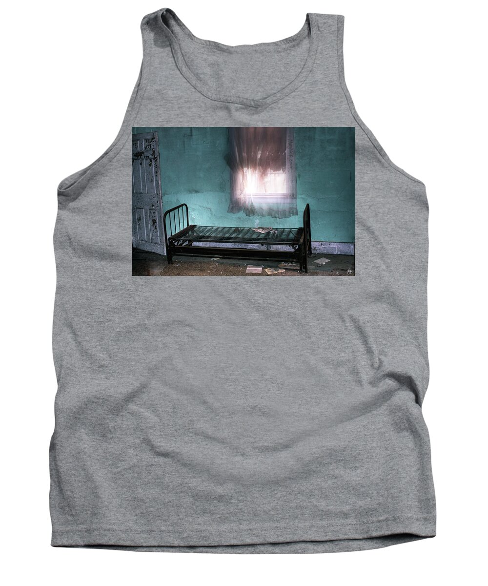 Bed Frame Tank Top featuring the photograph A Glow Where She Slept by Wayne King