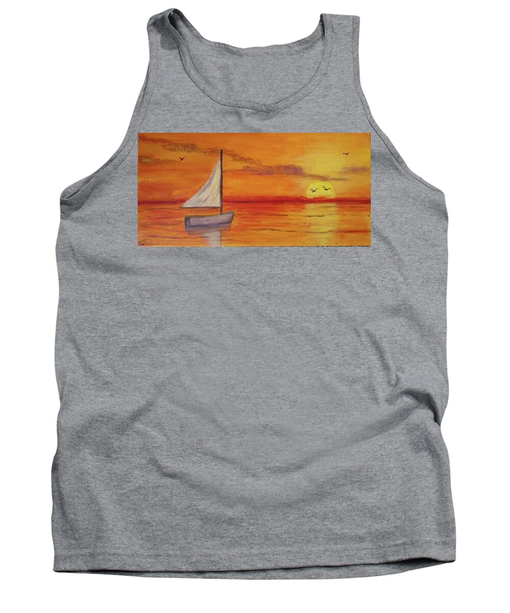 Dawn Tank Top featuring the painting A New Day by Nancy Sisco
