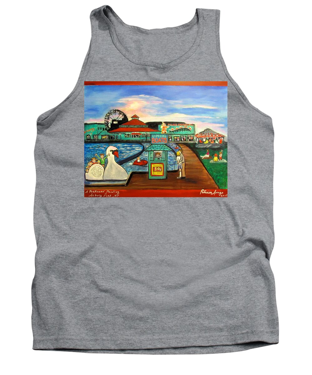 Asbury Park Art Tank Top featuring the painting A Postcard Memory by Patricia Arroyo