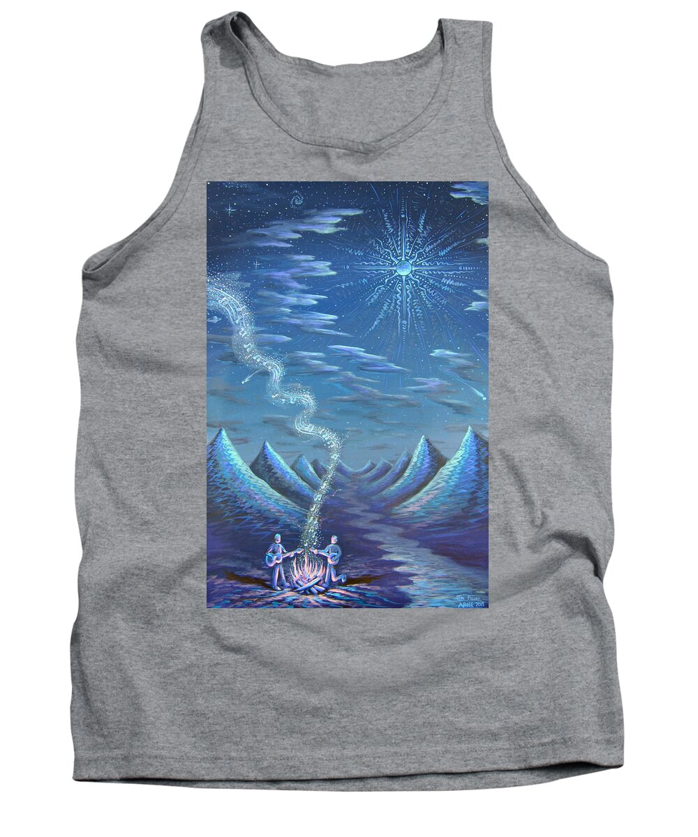 Moon Tank Top featuring the painting A Song Seldom Played to the Moon's Healing Gaze by Jim Figora
