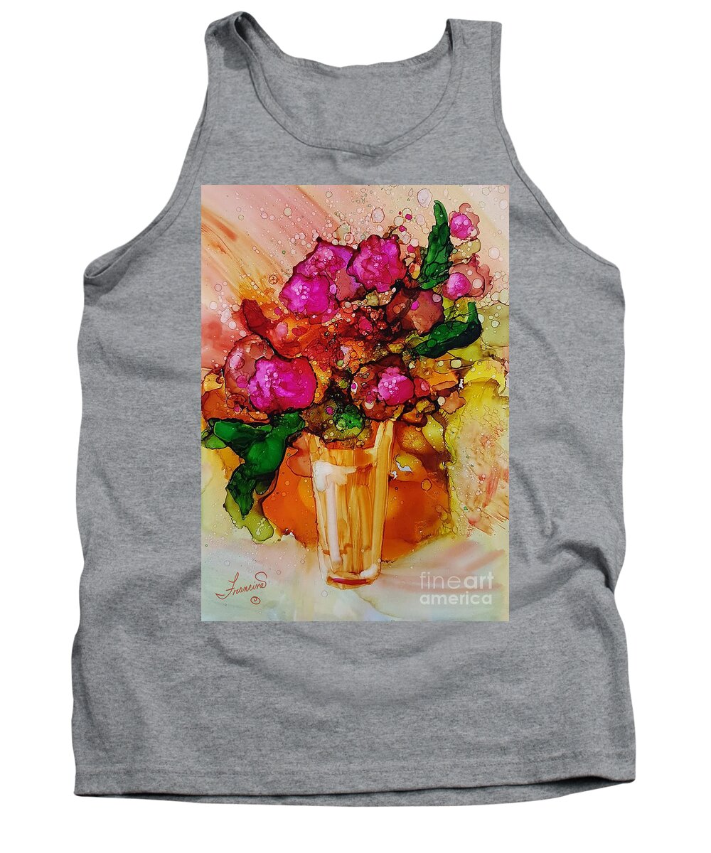 Bright Tank Top featuring the mixed media Aaaah Spring by Francine Dufour Jones