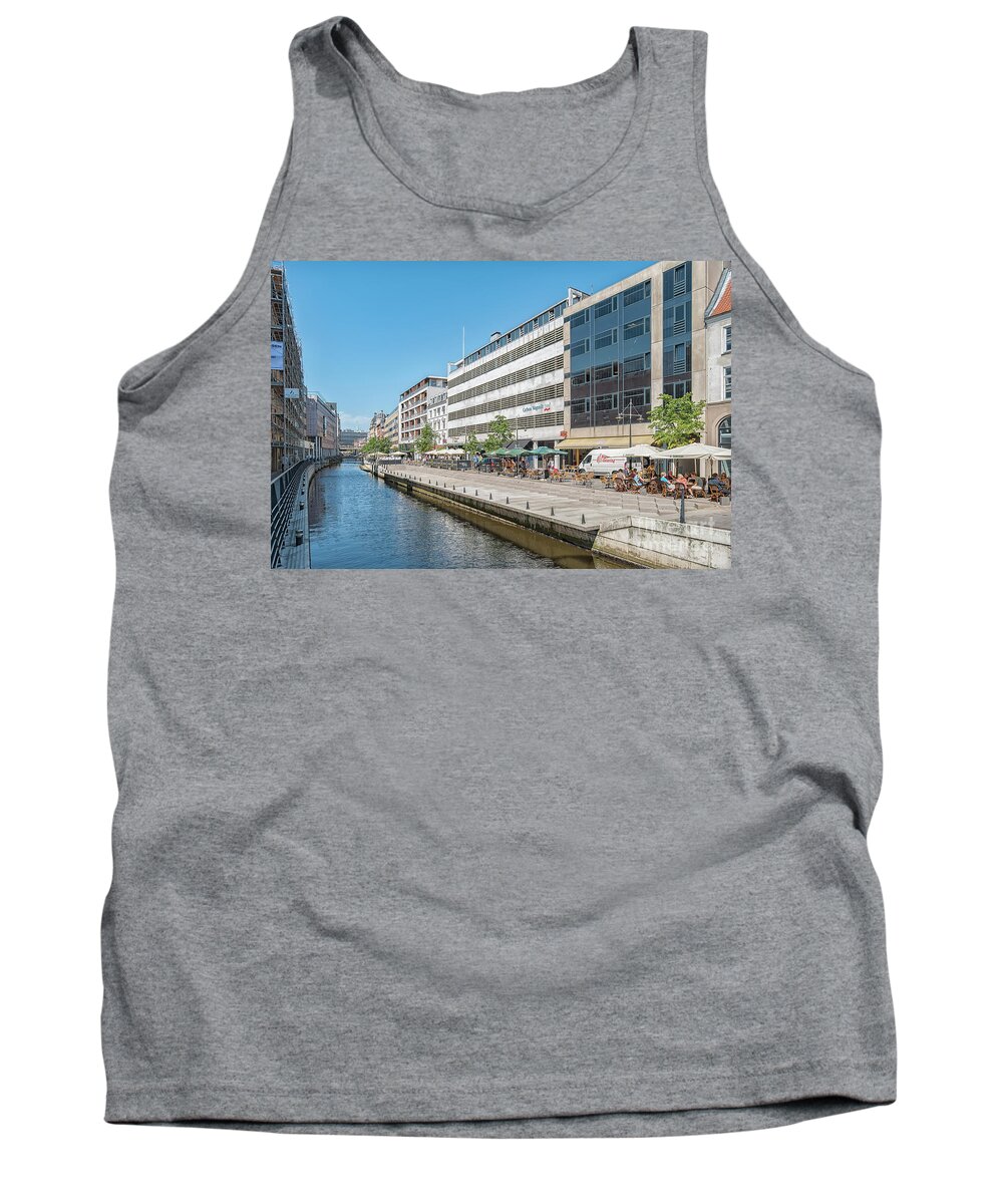 Aarhus Tank Top featuring the photograph Aarhus Canal Activity by Antony McAulay