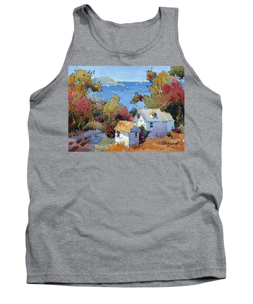 Blue Tank Top featuring the painting Above the Pacific by Joyce Hicks