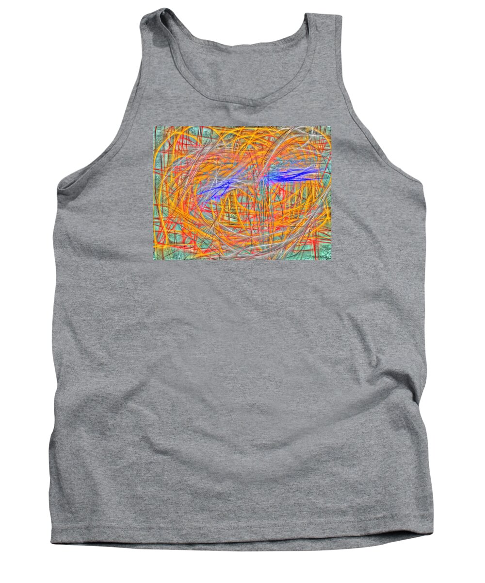 Colors Tank Top featuring the painting Abstract 401 by Marian Lonzetta