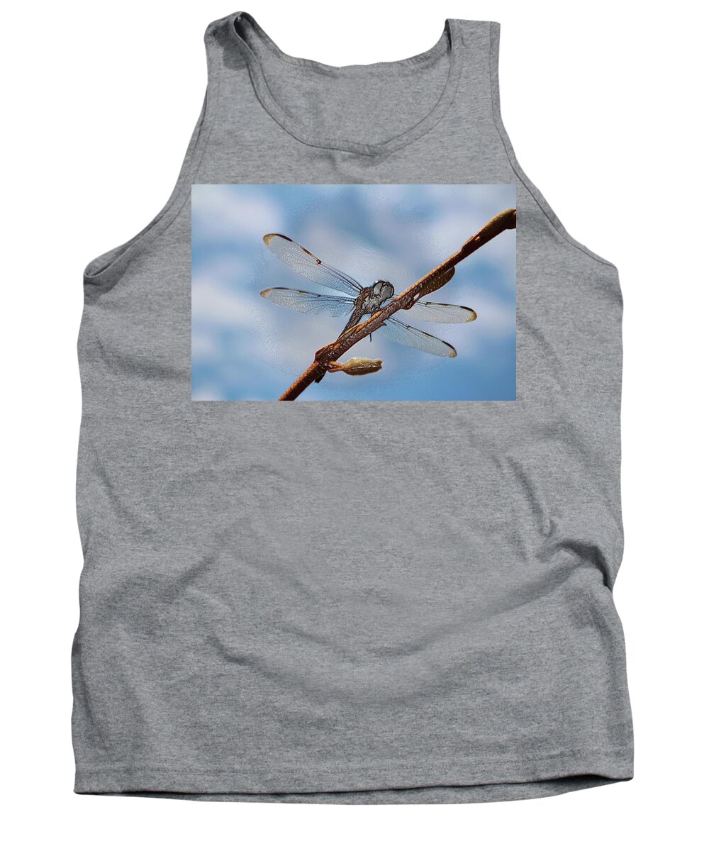 Dragonfly Tank Top featuring the photograph Abstract Dragonfly by Cynthia Guinn