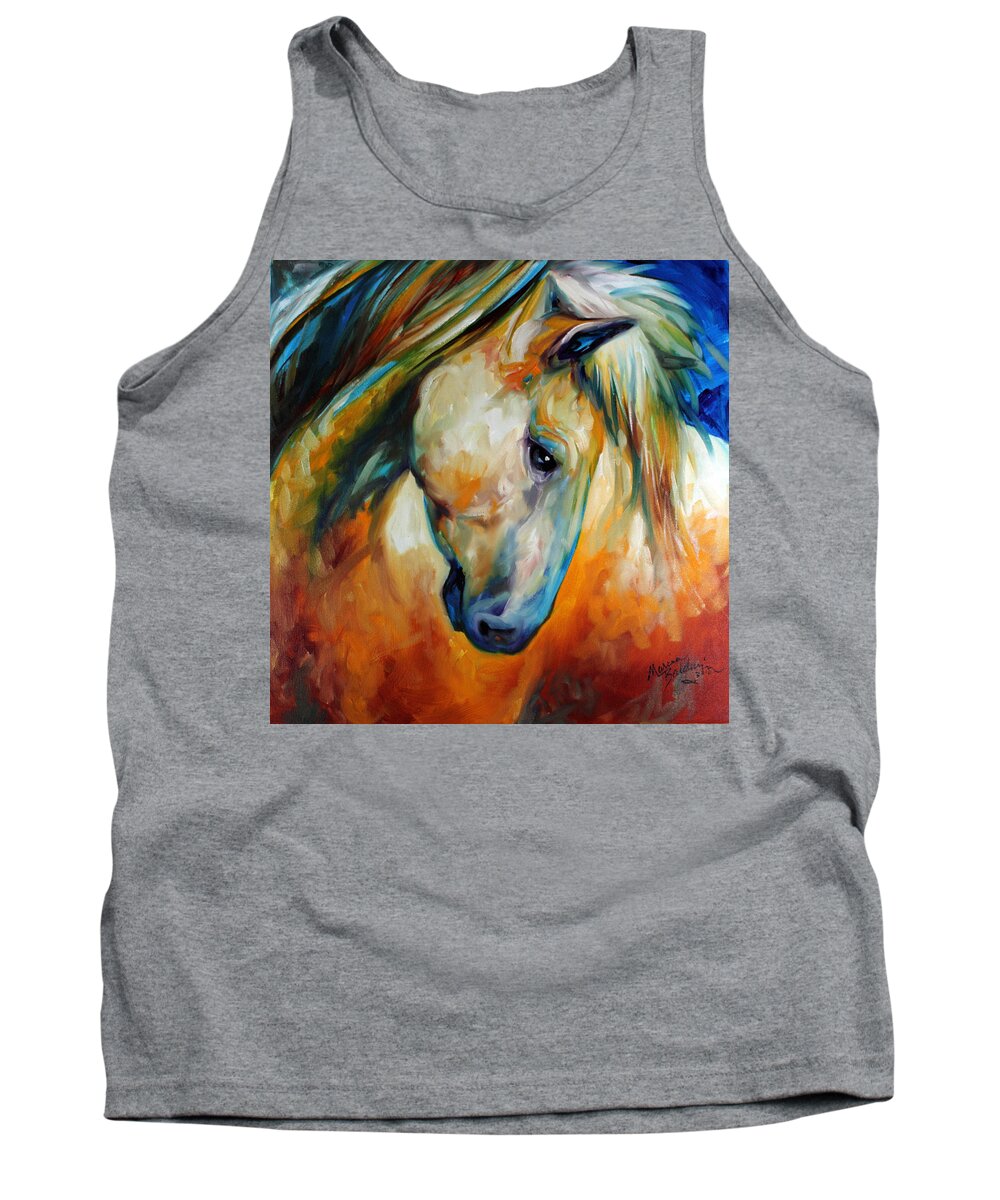 Horse Tank Top featuring the painting Abstract Equine Eccense by Marcia Baldwin