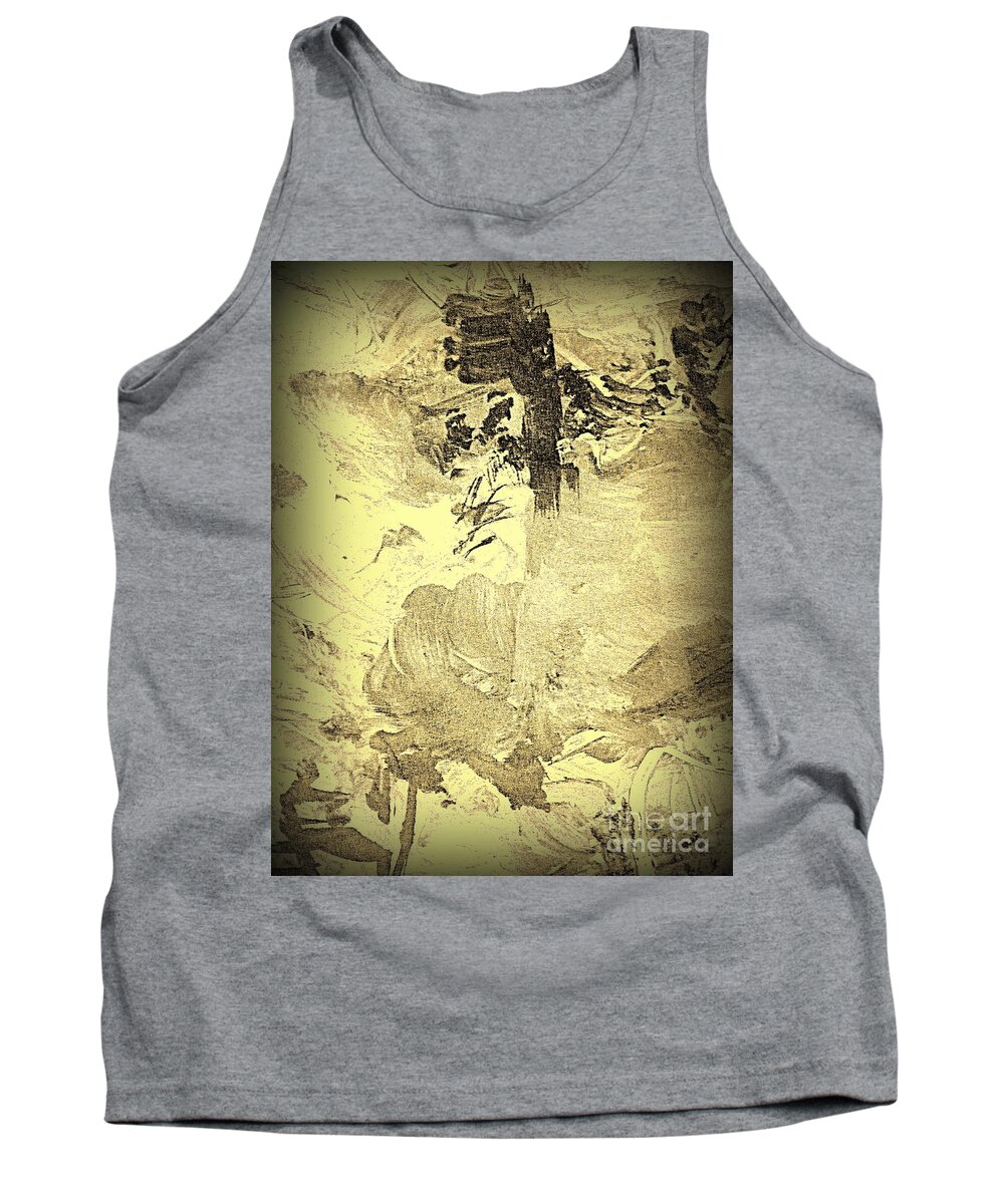 Abstract Ink Brush Painting Tank Top featuring the digital art Ancient Melodies by Nancy Kane Chapman
