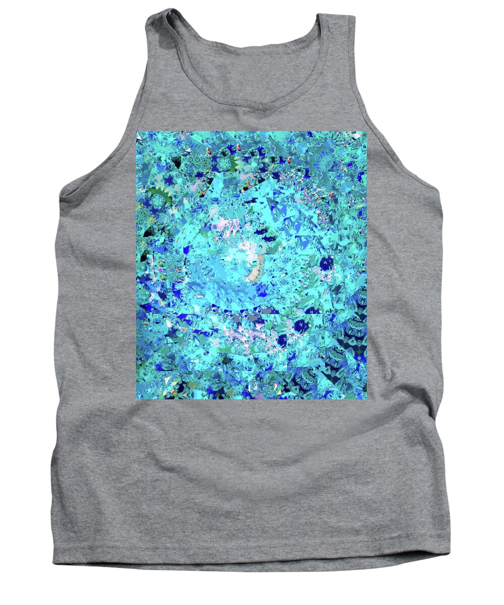 Abstract In Blue Tank Top featuring the digital art Abstract in Blue No. 56-2 by Sandy Taylor