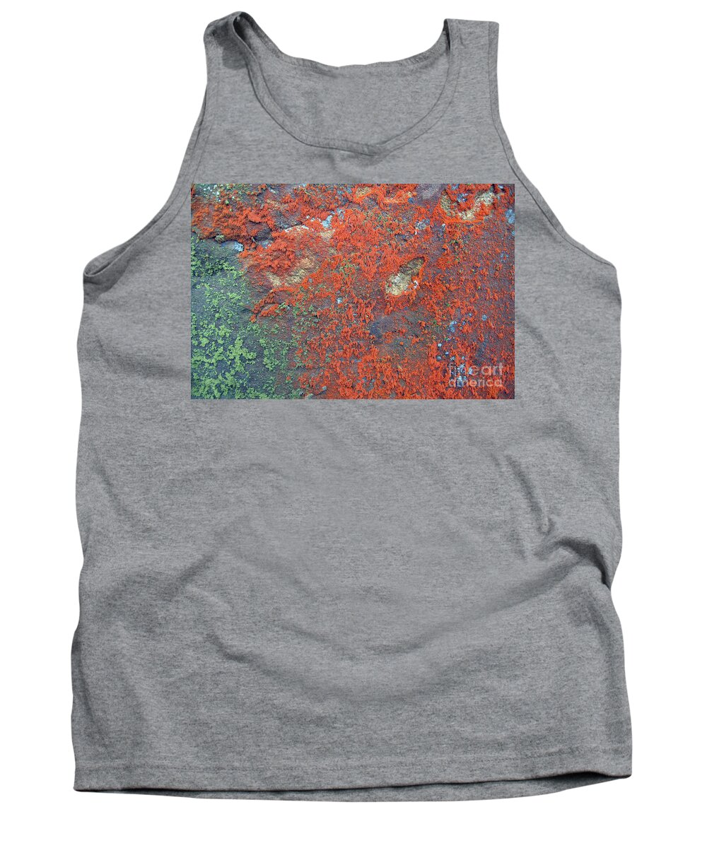 Lichen Tank Top featuring the photograph Abstract lichen by Paula Joy Welter