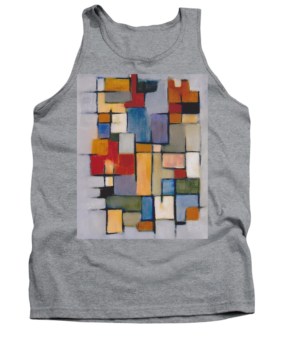 Abstract Tank Top featuring the painting Abstract Line Series by Patricia Cleasby