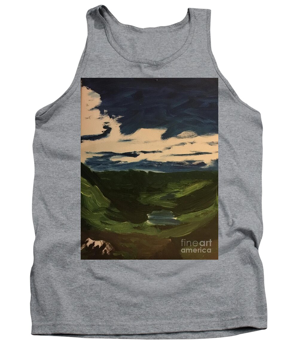 Mountainscape Tank Top featuring the painting Abstract Mountainscape by Stephon Wright