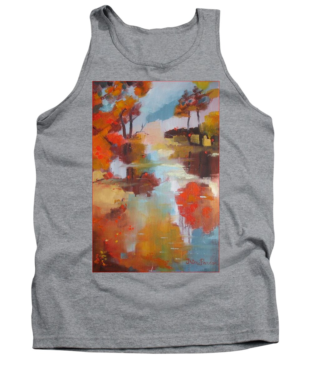 Abstract Tank Top featuring the painting Abstract of wild Auge river by Kim PARDON