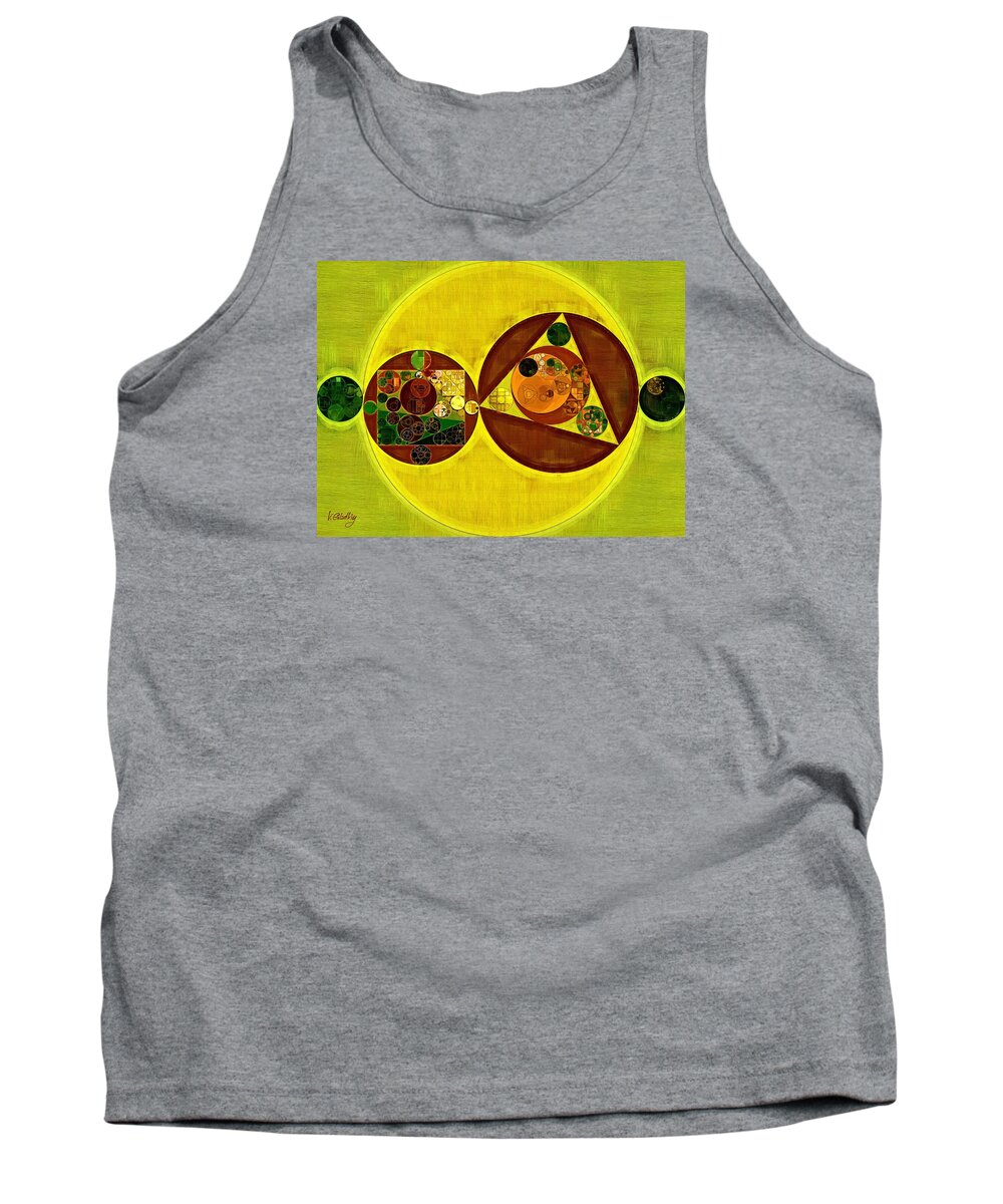 Wall Tank Top featuring the digital art Abstract painting - Citrine by Vitaliy Gladkiy