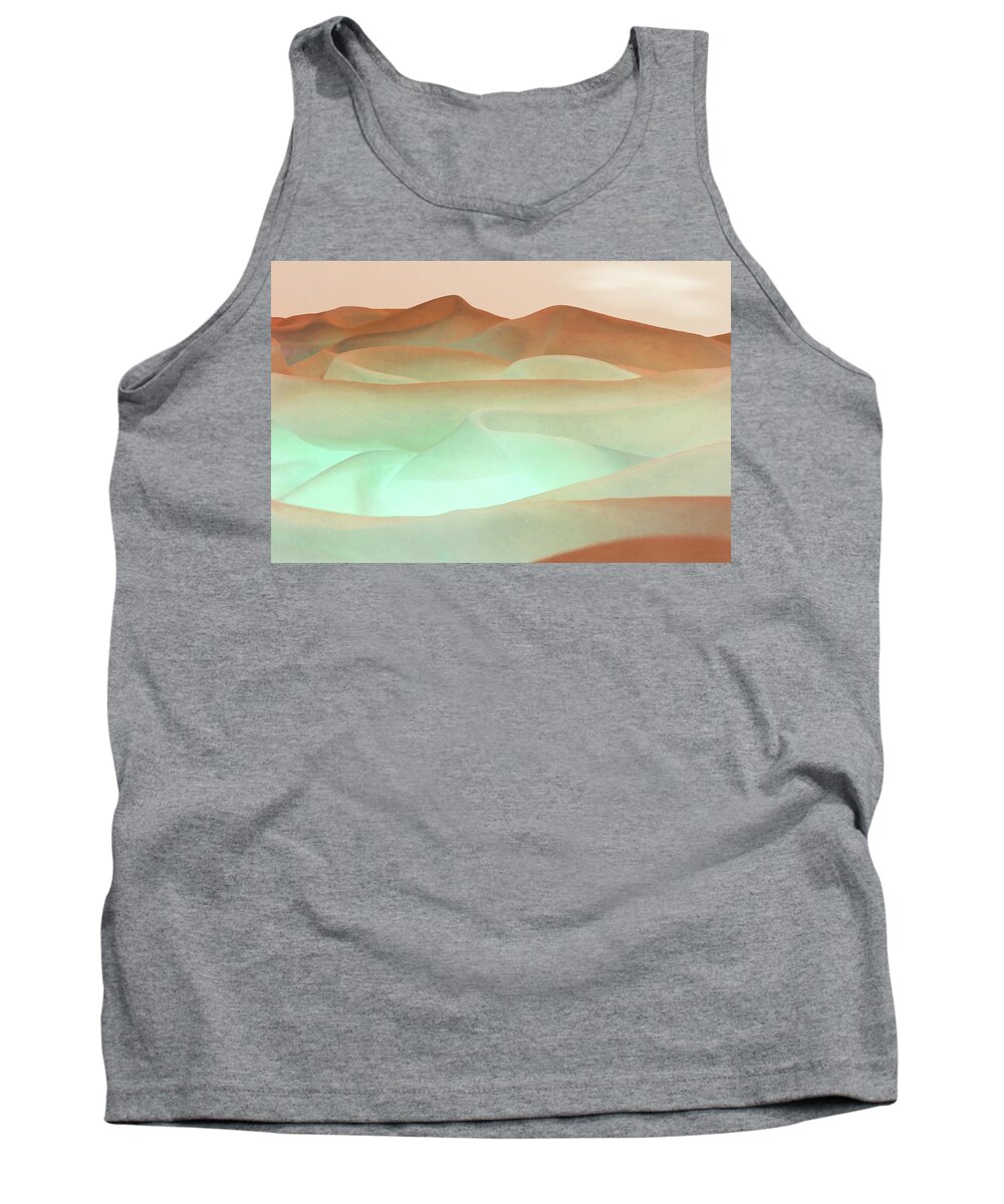 Abstract Tank Top featuring the digital art Abstract Terracotta Landscape by Deborah Smith