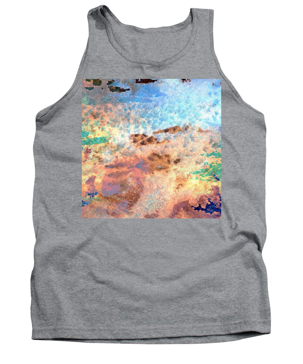 Abstract Tank Top featuring the mixed media Abstract Wash 2 by Paul Gaj