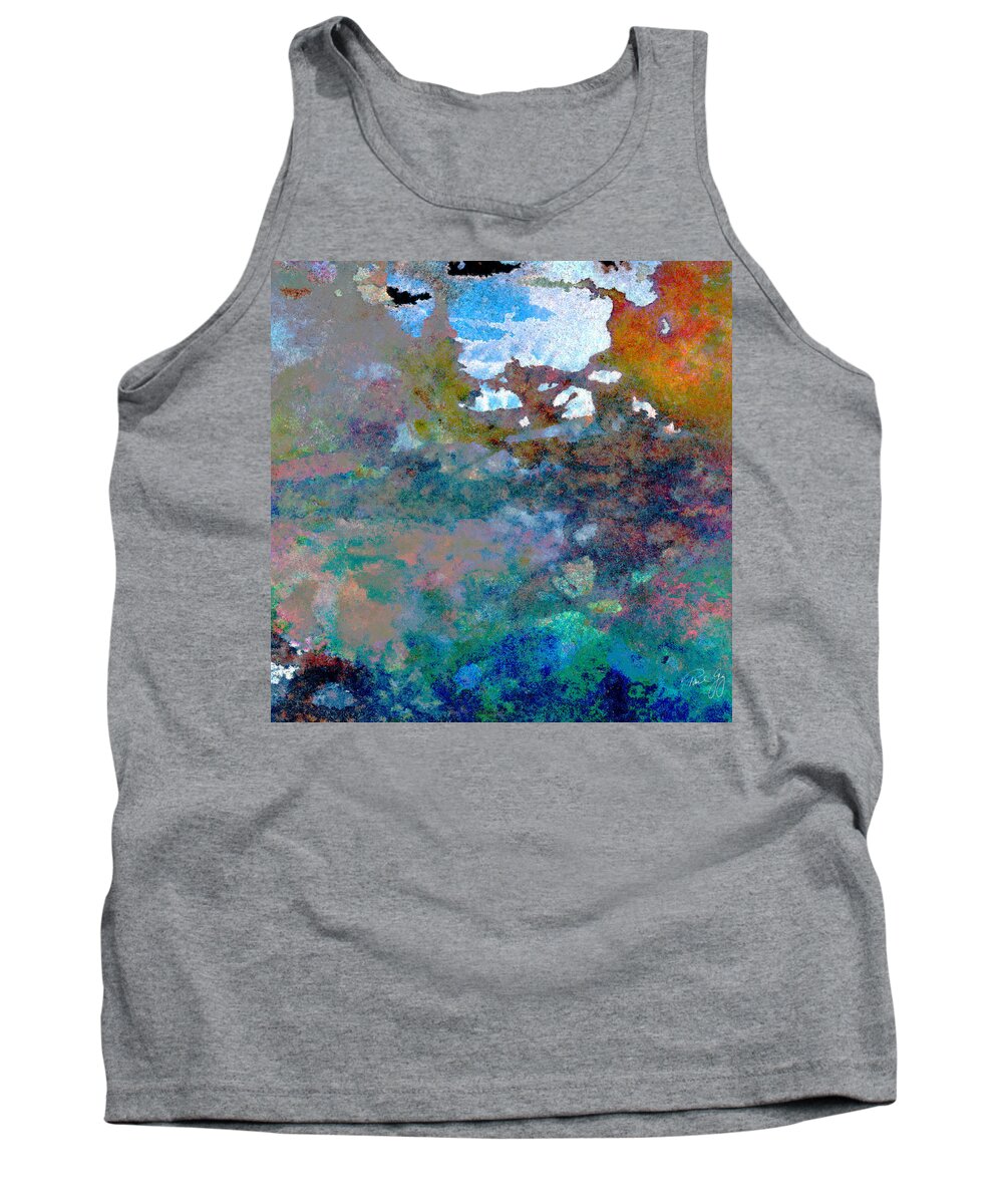 Abstract Tank Top featuring the mixed media Abstract Wash 6 by Paul Gaj