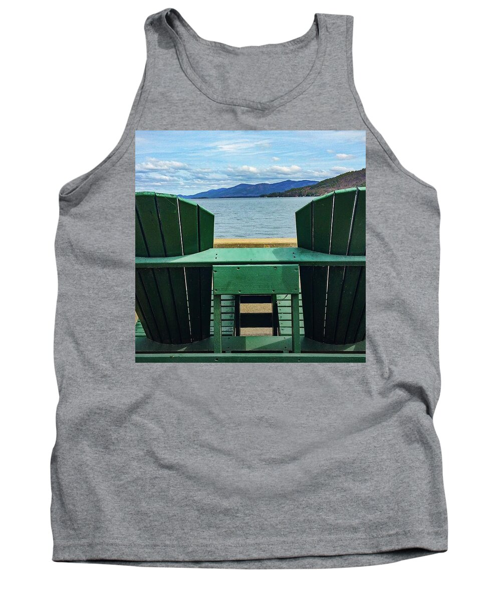  Tank Top featuring the photograph Adirondack Chair for Two by Kendall McKernon