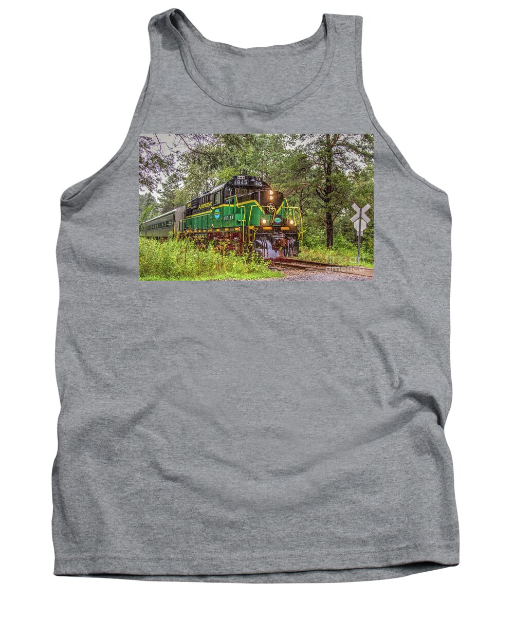 Adirondack Scenic Railroad Tank Top featuring the photograph Adirondack Scenic RR Engine 1845 by Rod Best