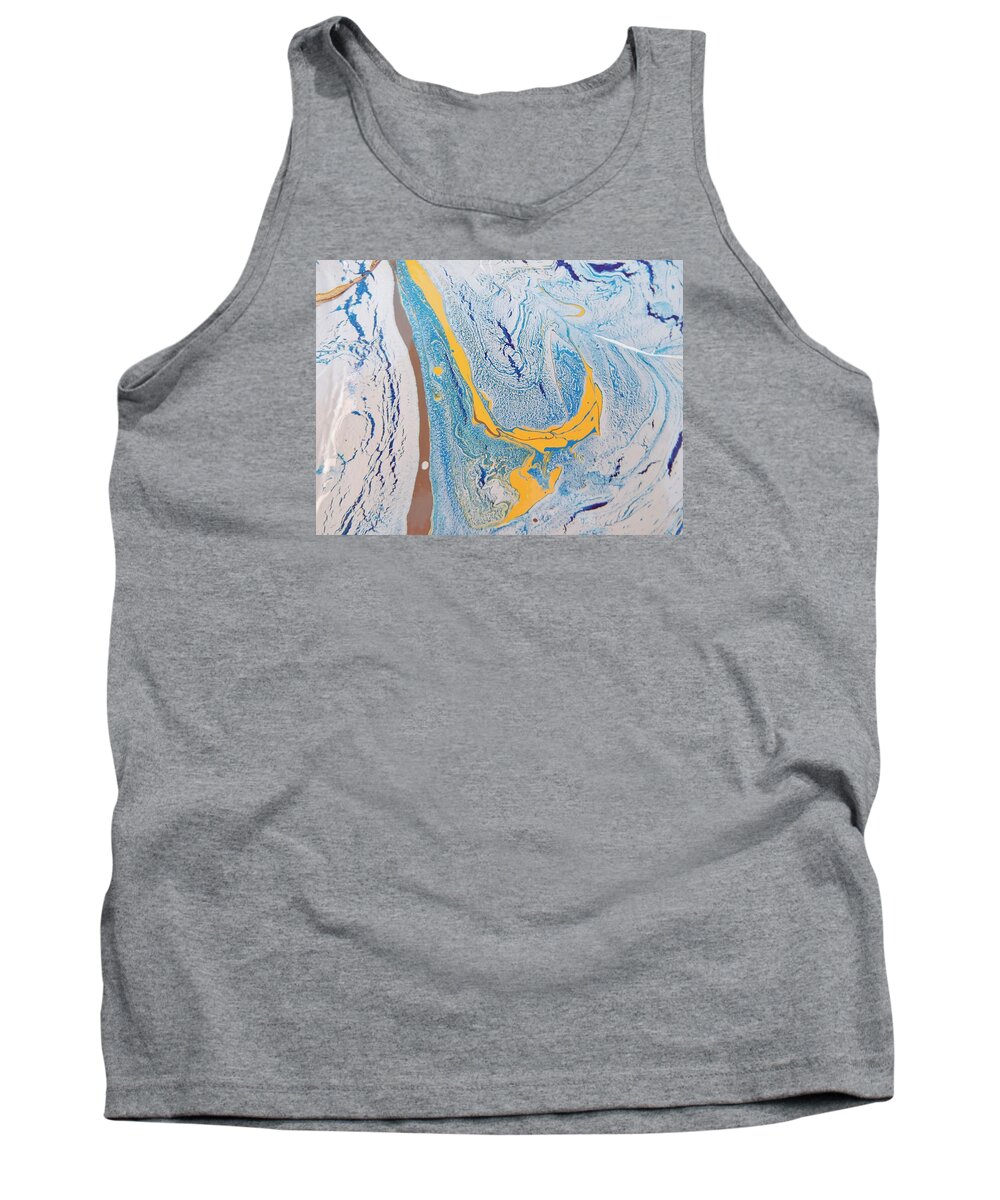 Abstract Expressionism Tank Top featuring the painting African Dolphin Coast by Gyula Julian Lovas