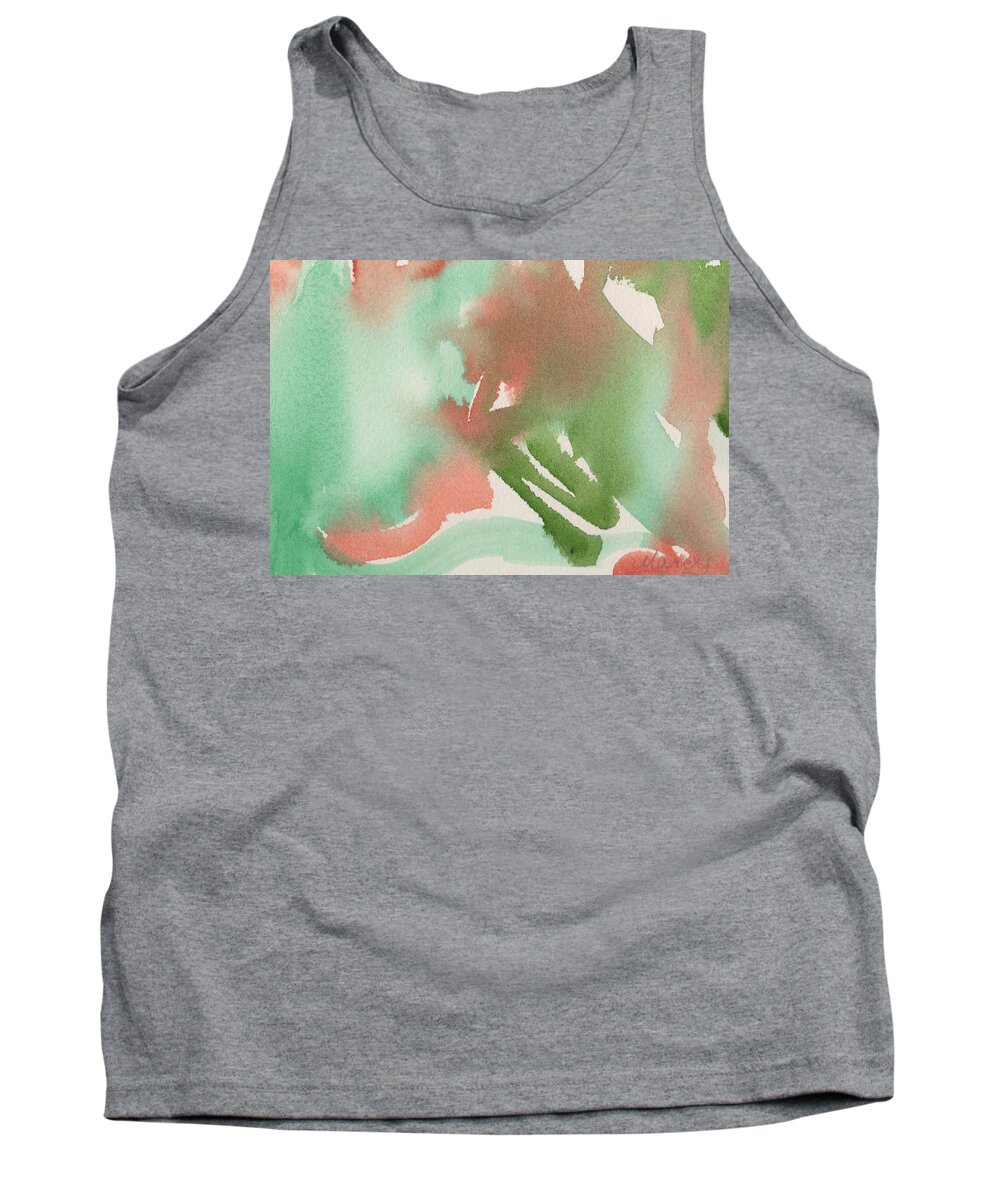 Green Tank Top featuring the painting After the Rain by Marcy Brennan