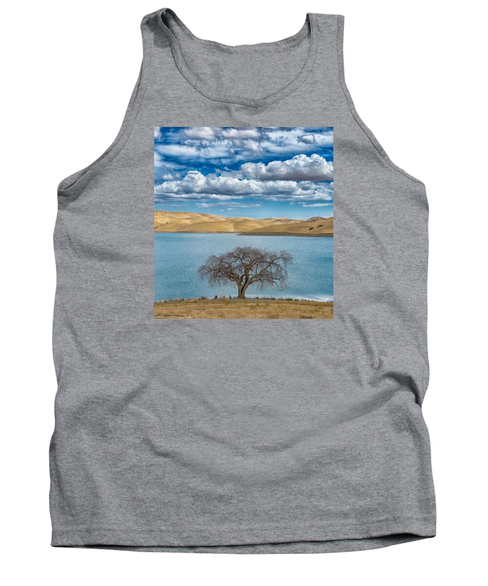 Clouds Tank Top featuring the photograph Afternoon Fishing Hole by Robin Mayoff