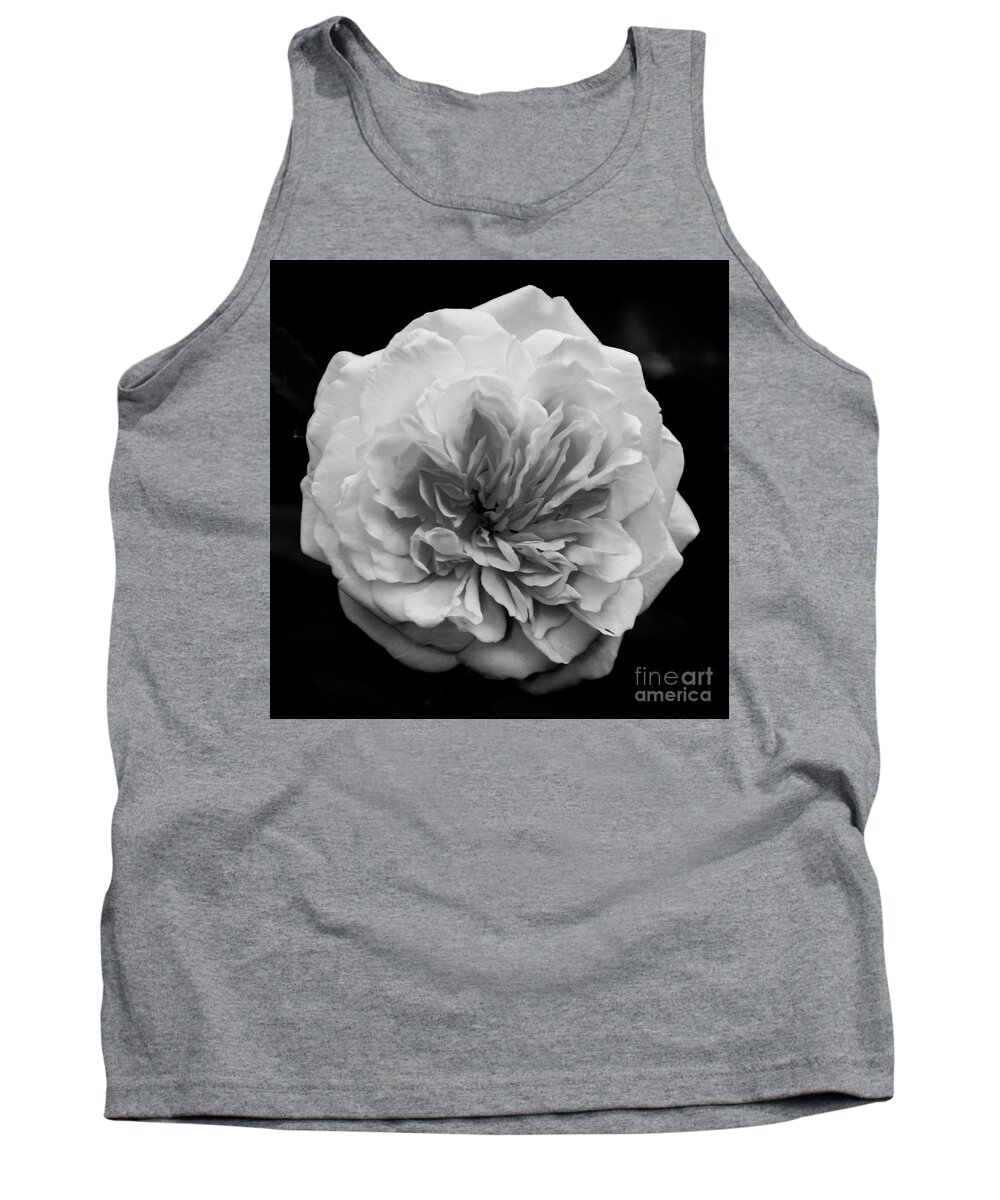 Rose Tank Top featuring the photograph Alchymist Rose Black and White Nature / Floral Photograph by PIPA Fine Art - Simply Solid