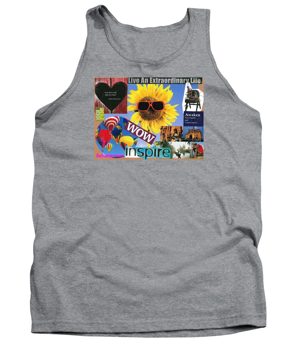 Collage Art Tank Top featuring the mixed media All of Life Can Inspire by Susan Schanerman