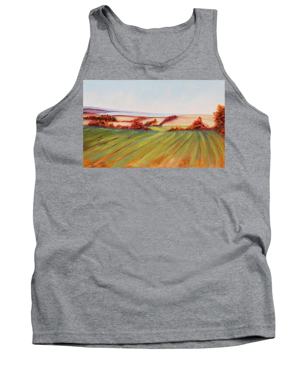 Autumn Tank Top featuring the painting All That Remains by Meaghan Troup