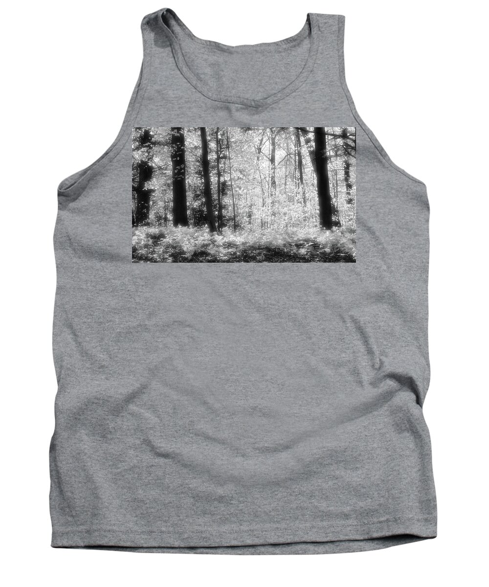 Abstract Tank Top featuring the photograph Along The Top BW by Lyle Crump