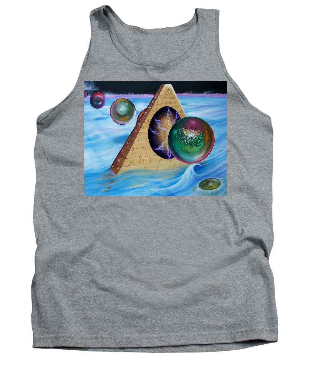  Surrealism Tank Top featuring the painting Alpha and Omeg II by Arthur Covington