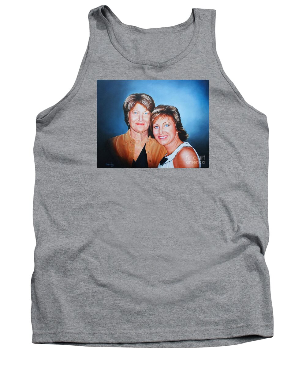 Portraits Tank Top featuring the painting Amanda and Mom by Mike Ivey