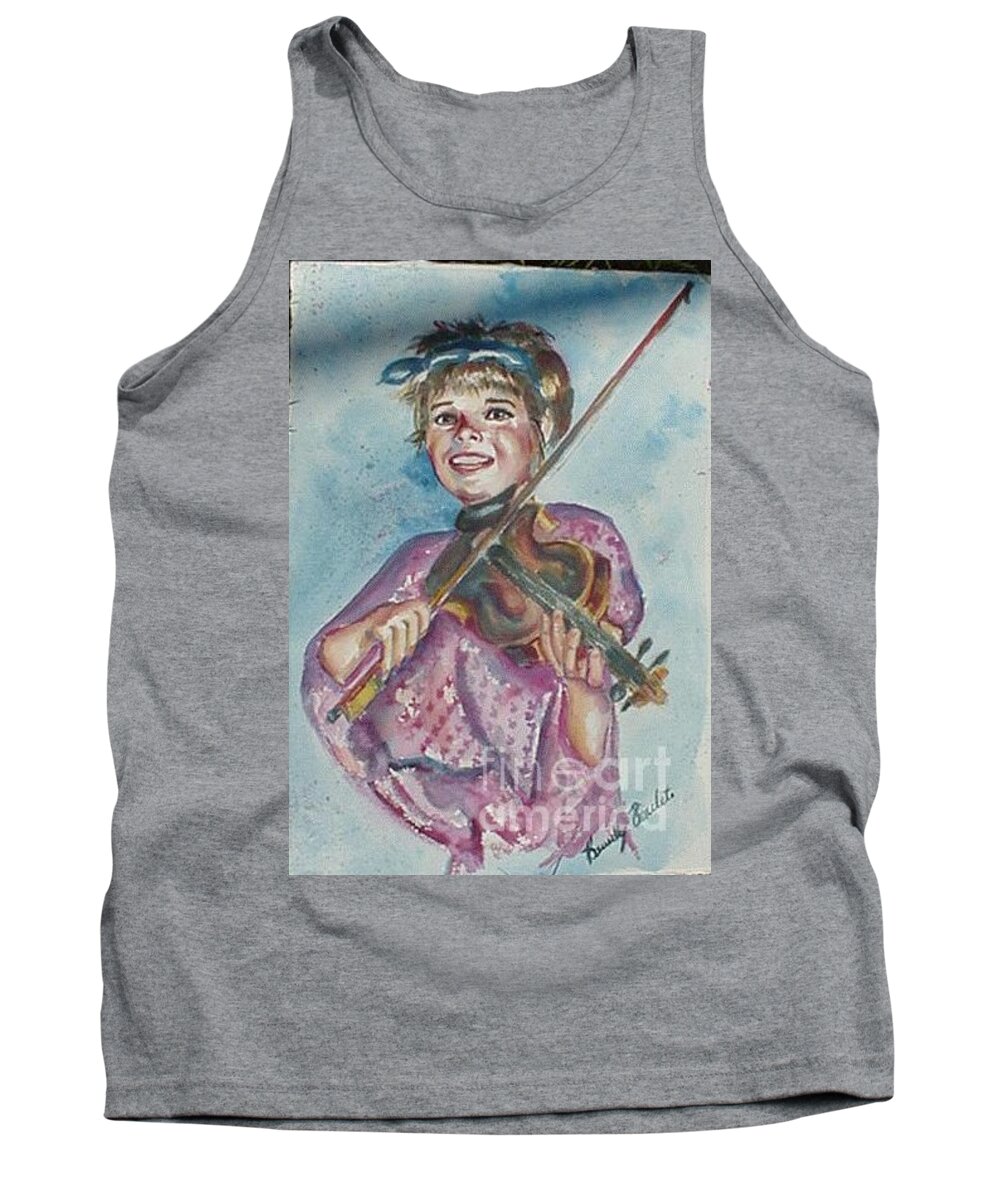 Watercolor Tank Top featuring the painting Amanda by Beverly Boulet