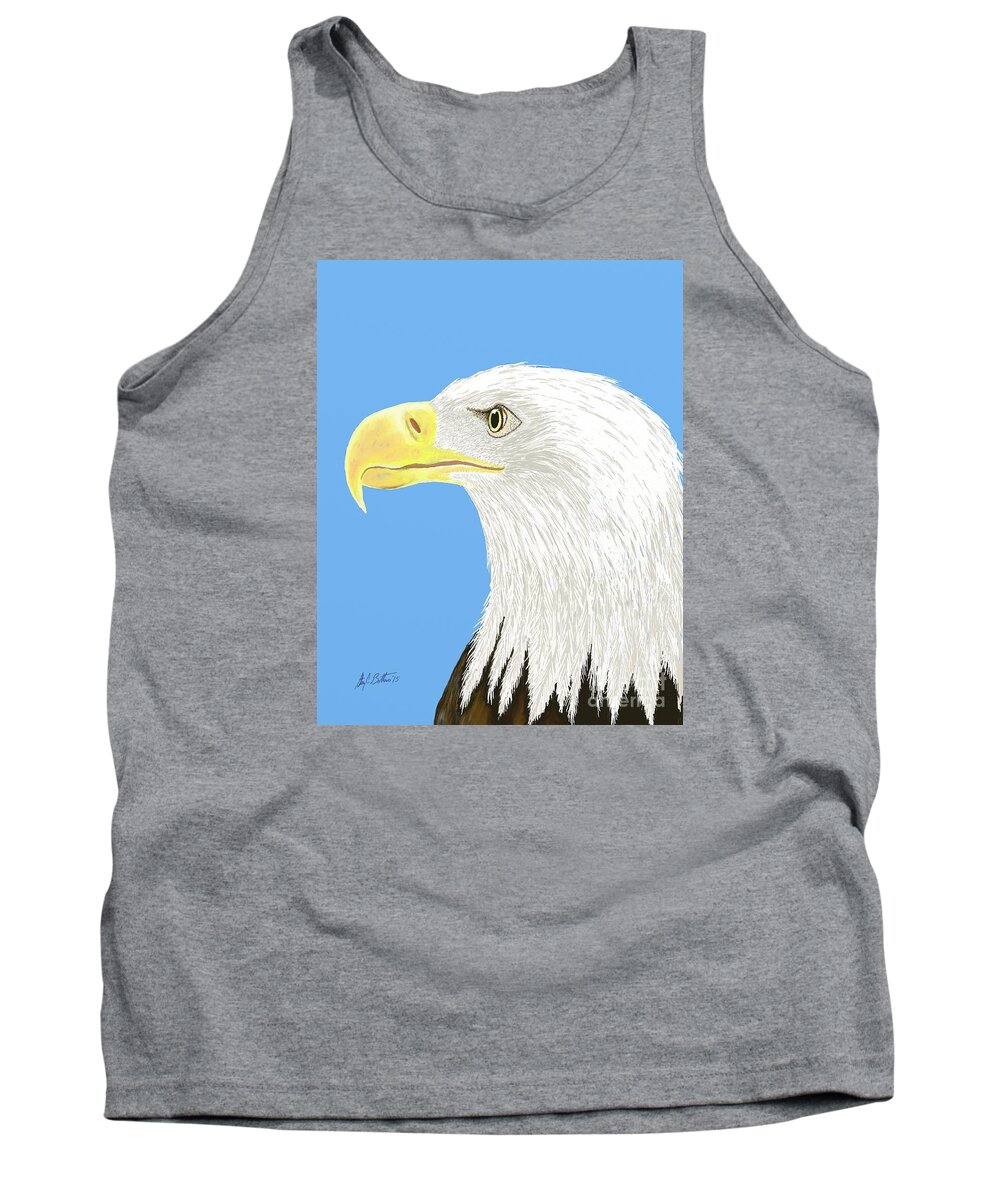 American Tank Top featuring the digital art American Bald Eagle by Stacy C Bottoms