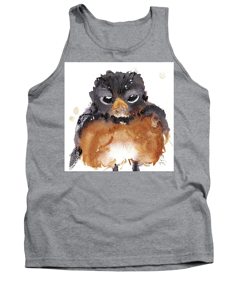 American Robin Tank Top featuring the painting American Robin by Dawn Derman