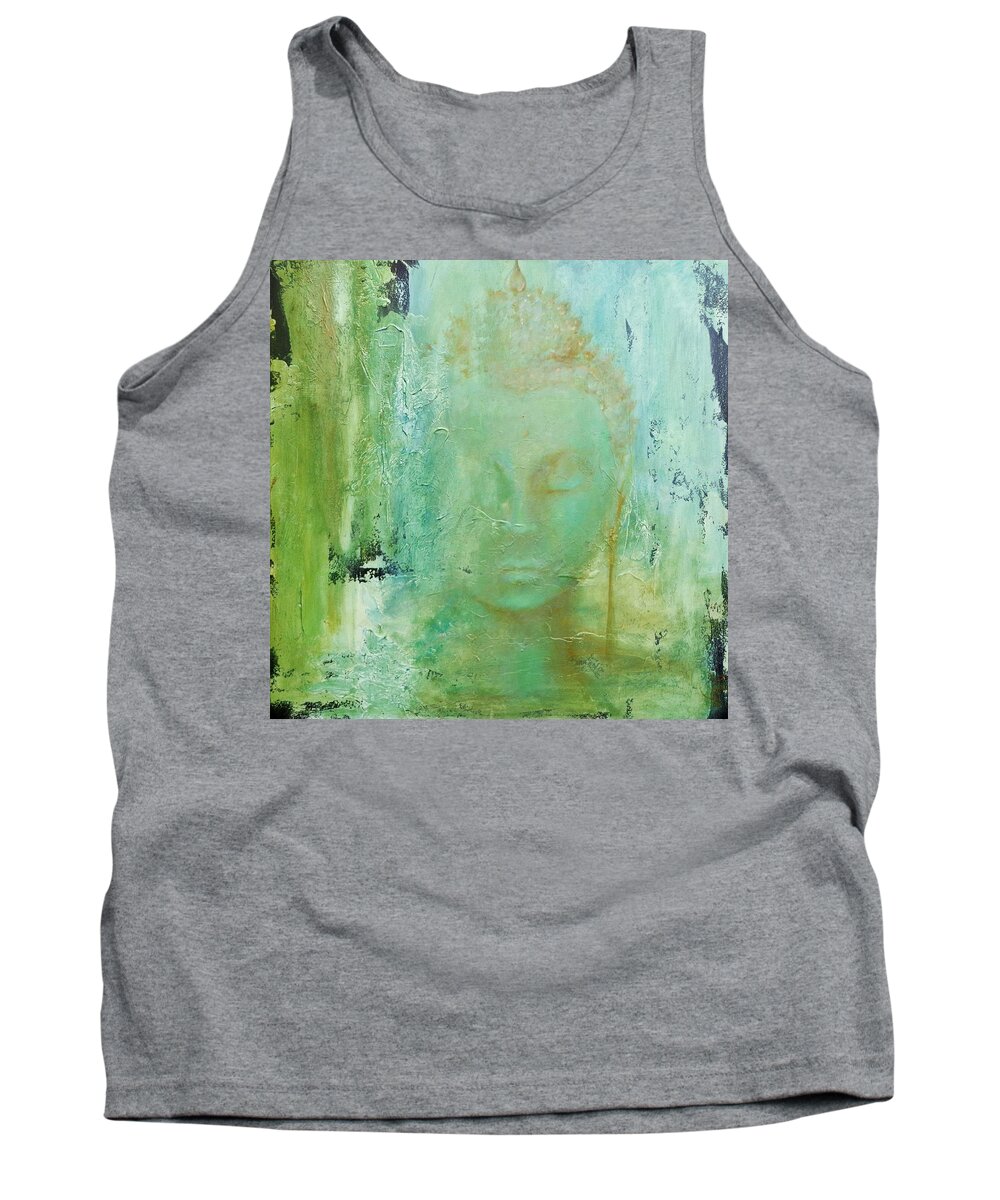 Buddha Tank Top featuring the painting Ancient Buddha by Dina Dargo