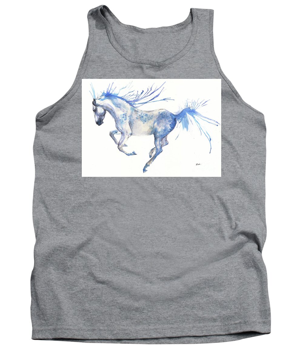 Horse Tank Top featuring the painting Andalusian horse 2017 07 18 by Ang El