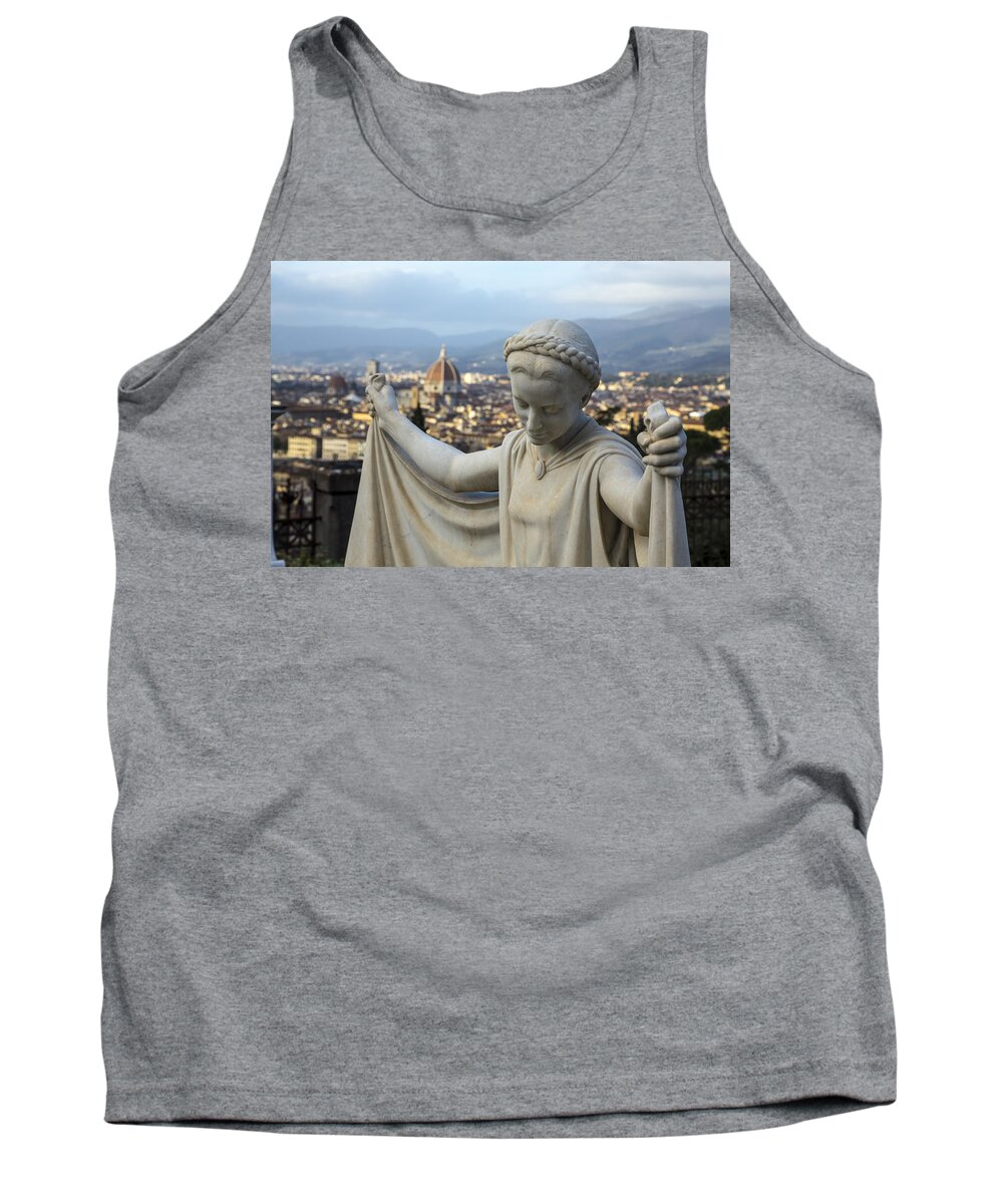 Cemetery Tank Top featuring the photograph Angel of Firenze by Sonny Marcyan
