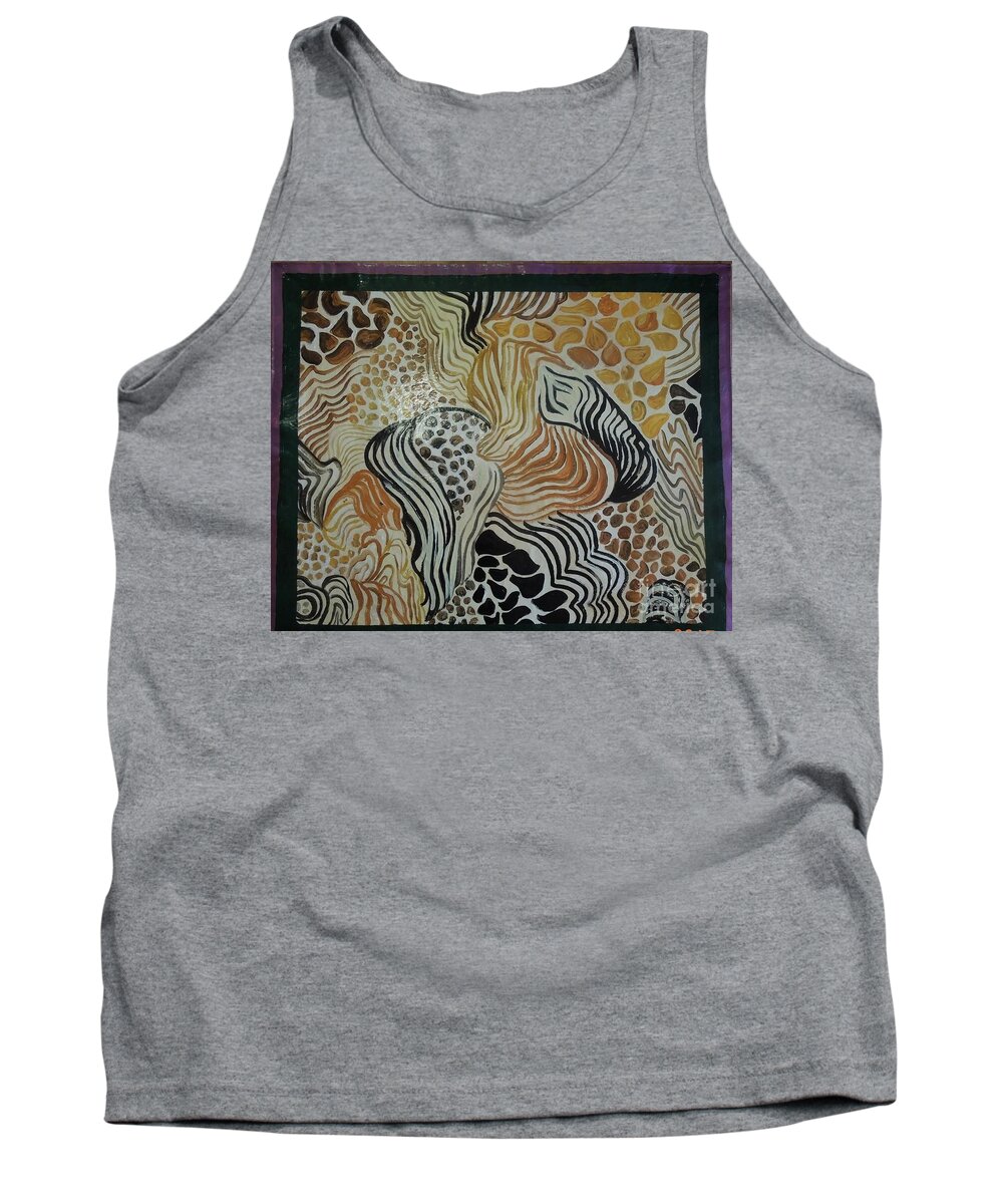 Floor Cloth Tank Top featuring the painting Animal Print Floor Cloth by Judith Espinoza