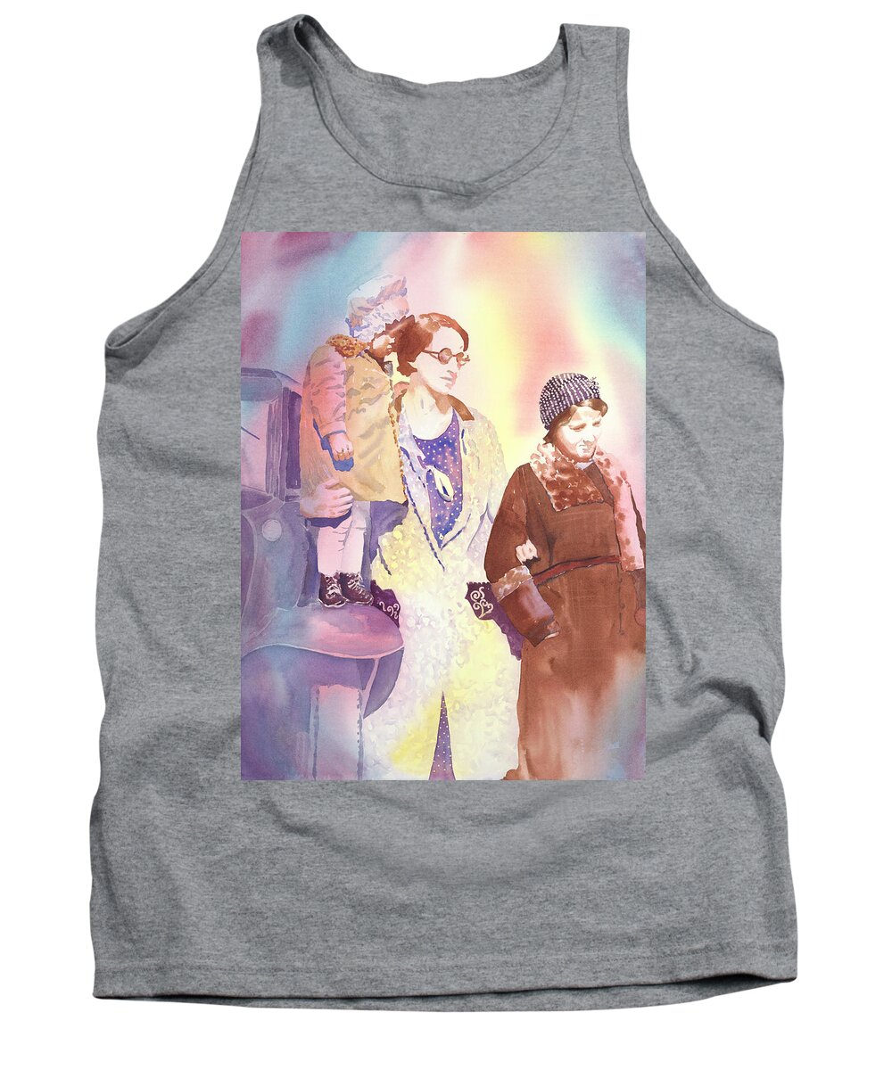 Ancestry Tank Top featuring the painting Anna Nation and her Girls, 1932   by Tara Moorman