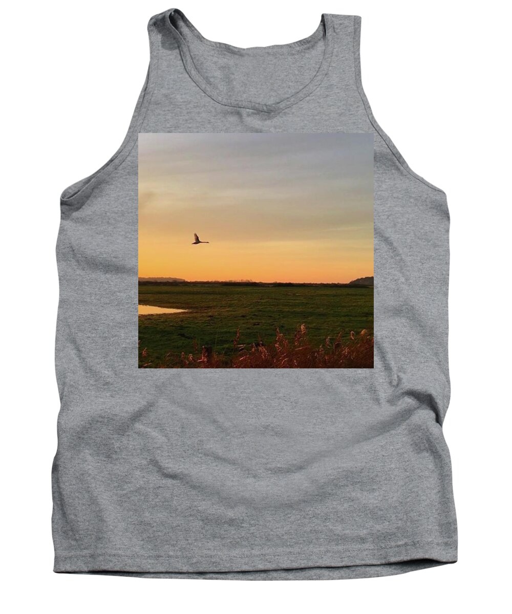 Natureonly Tank Top featuring the photograph Another Iphone Shot Of The Swan Flying by John Edwards