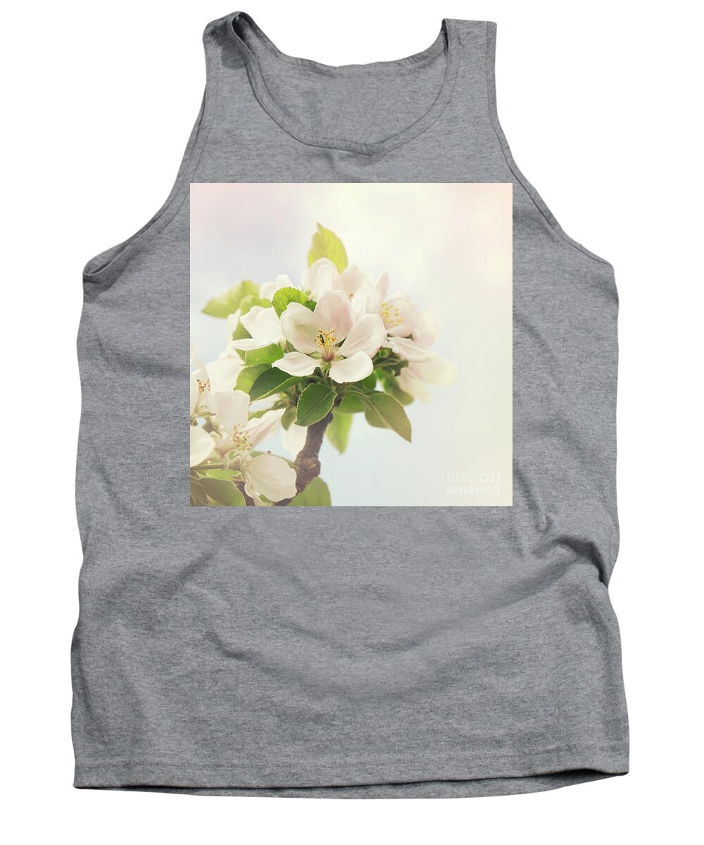 Apple Tank Top featuring the photograph Apple blossom retro style processing by Jane Rix