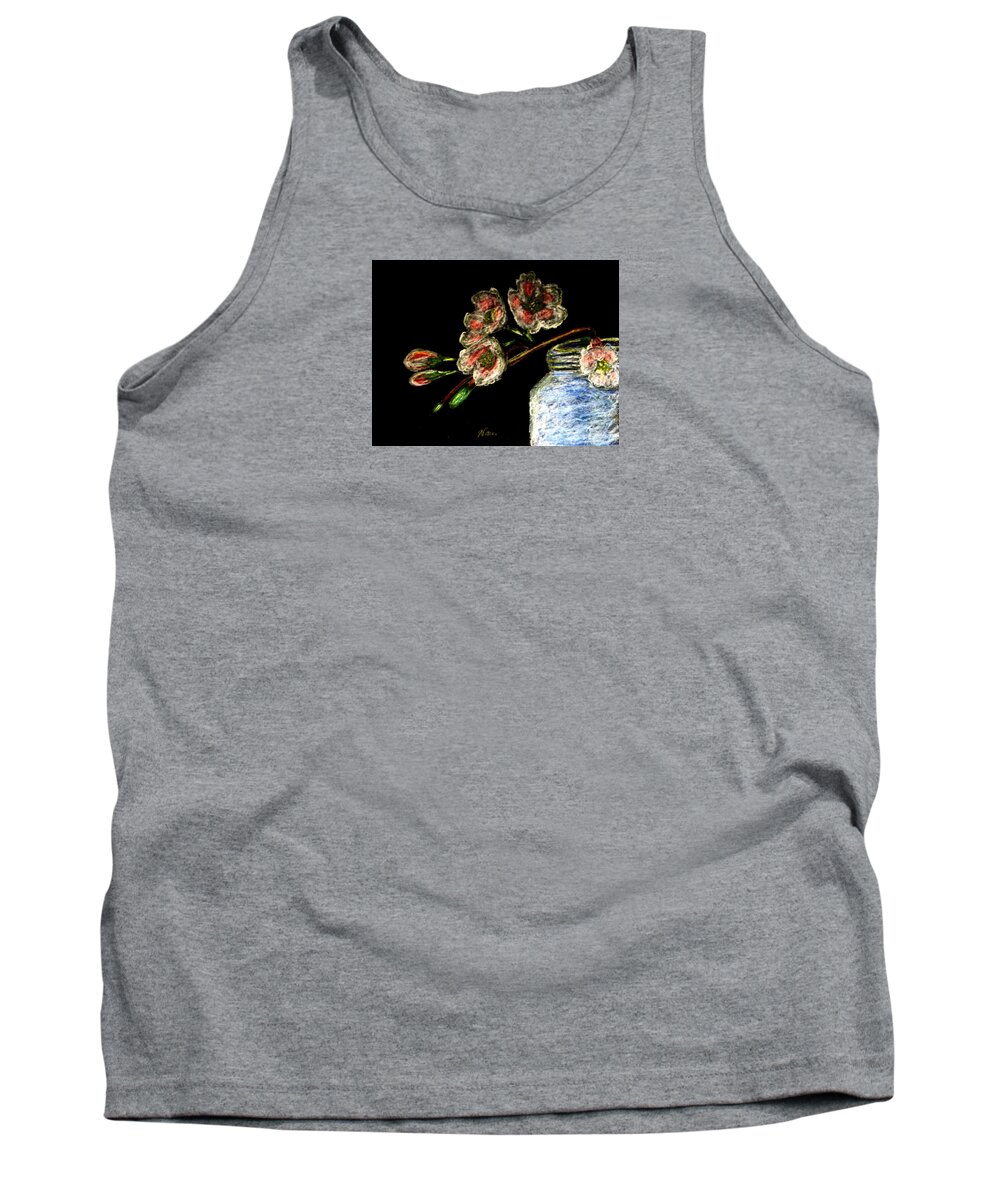 Jelly Jars Tank Top featuring the drawing Apple Blossoms by Angela Davies