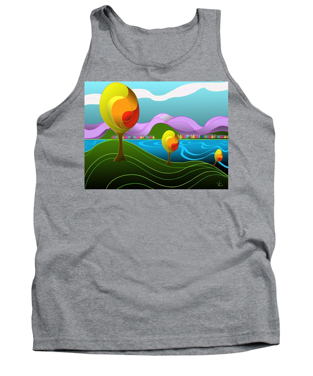 Victor Shelley Tank Top featuring the painting Arfordir 4 by Victor Shelley